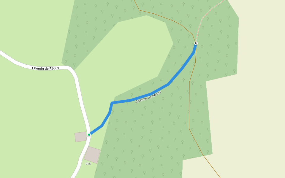 Chemin de Réoux walking route map in Haut Valromey