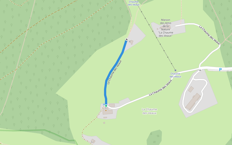 La Chaume des Veaux walking route map in Le Hohwald