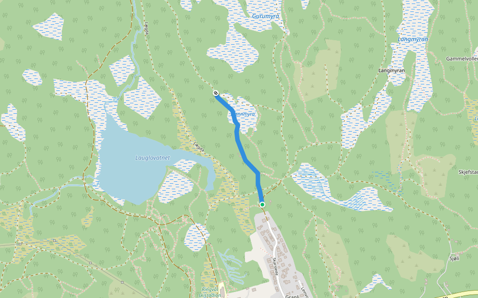 Bjønnstien walking route map in Ringvål
