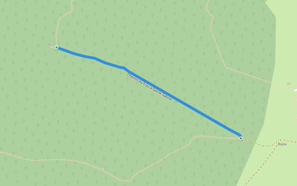 Chemin du Frau à Sainte-Sabine walking route map in Saint-Antonin-Noble-Val