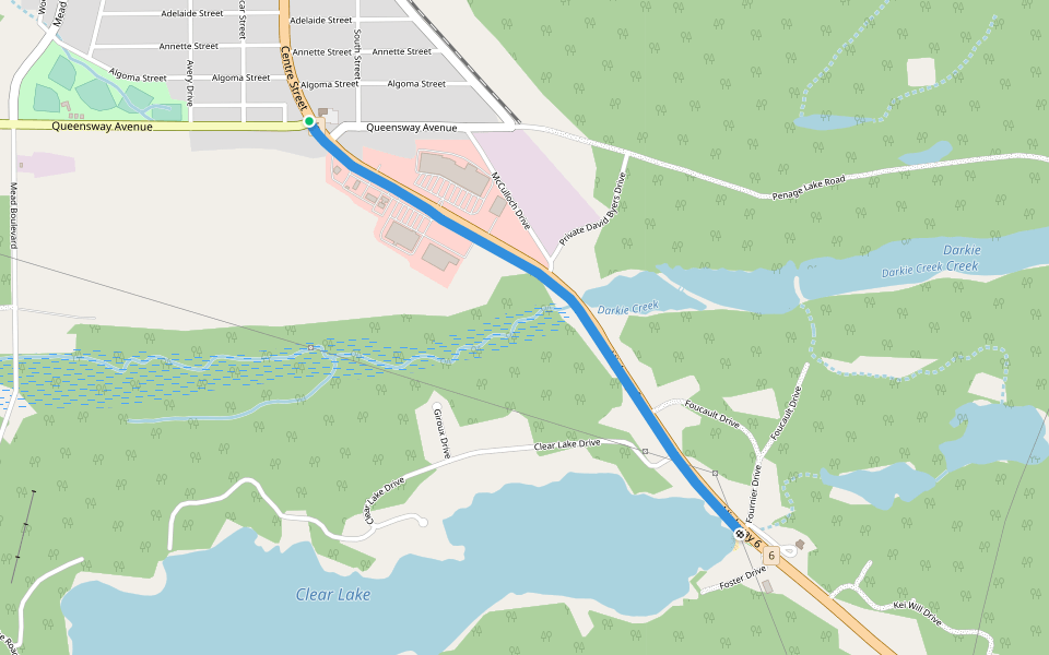 Al Secord Fitness Trail walking route map in Espanola