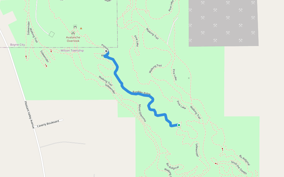 Rambler Ridge walking route map in Boyne City