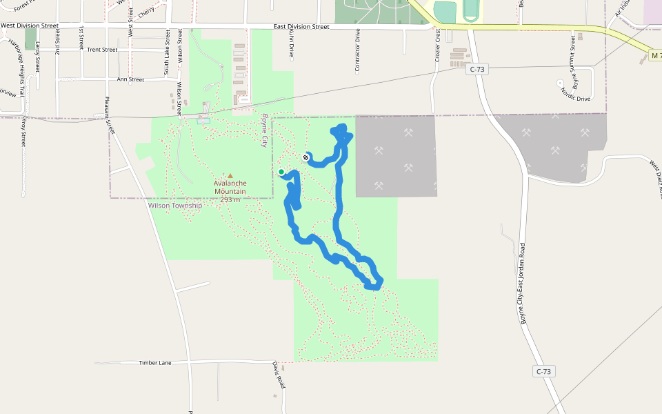Pine Lake walking route map in Boyne City