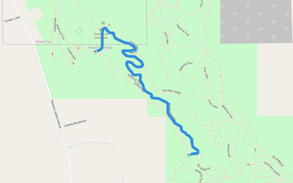 Morel Dilemma walking route map in Boyne City