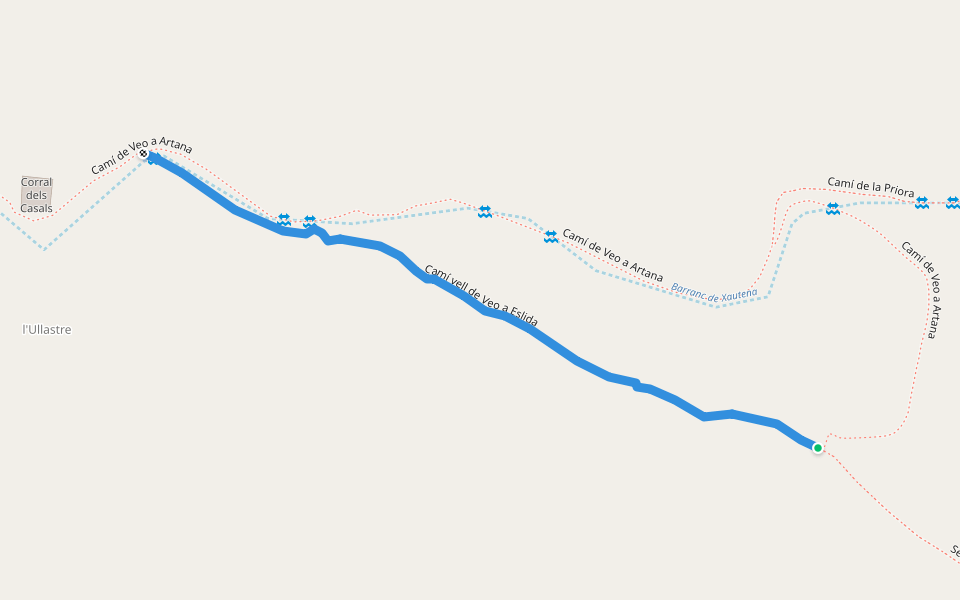 Camí vell de Veo a Eslida walking route map in L'Alcúdia de Veo
