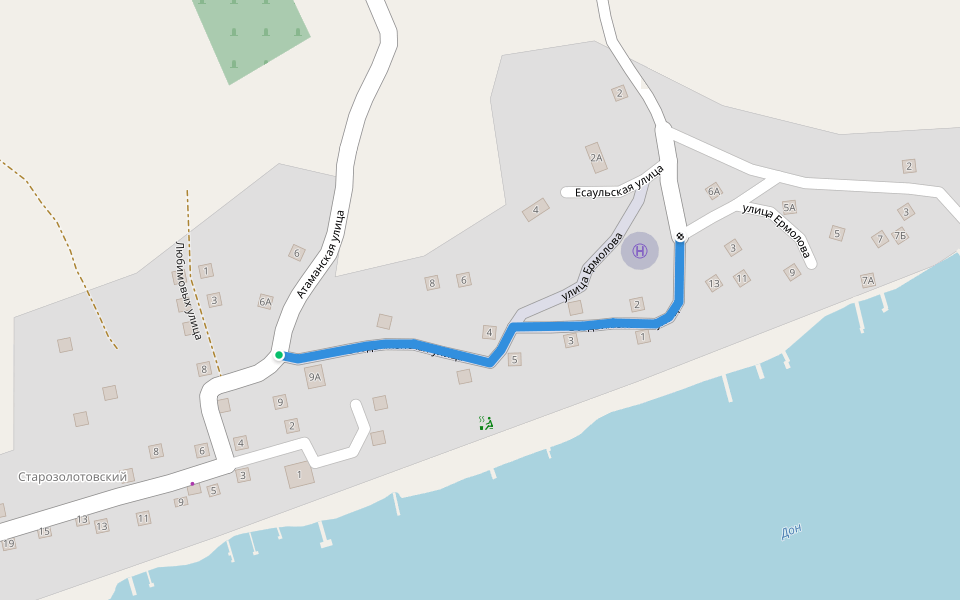 Воздвиженская улица walking route map in Starozolotovskii