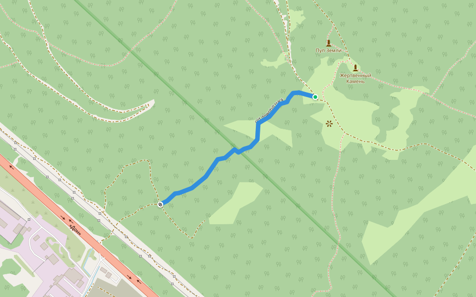 old downhill track walking route map in Gelendzhik