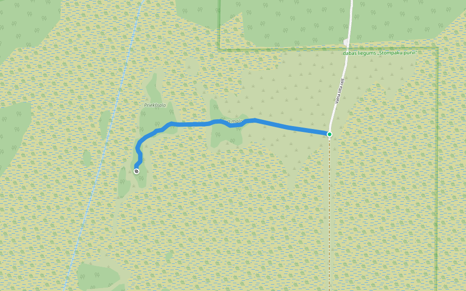 Partizānu ceļš walking route map in Rugāji