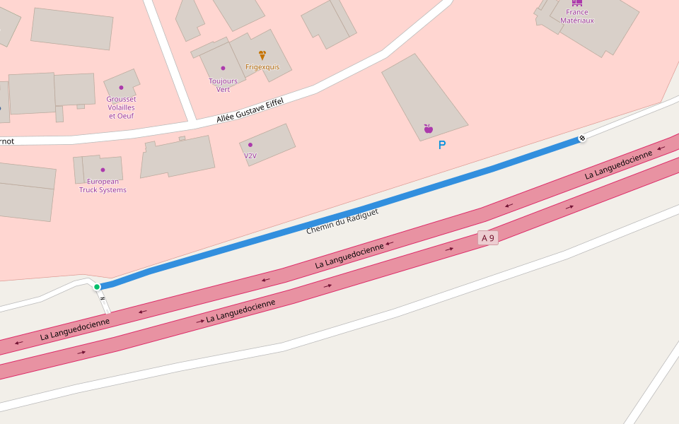 Chemin du Radiguet walking route map in Gigean
