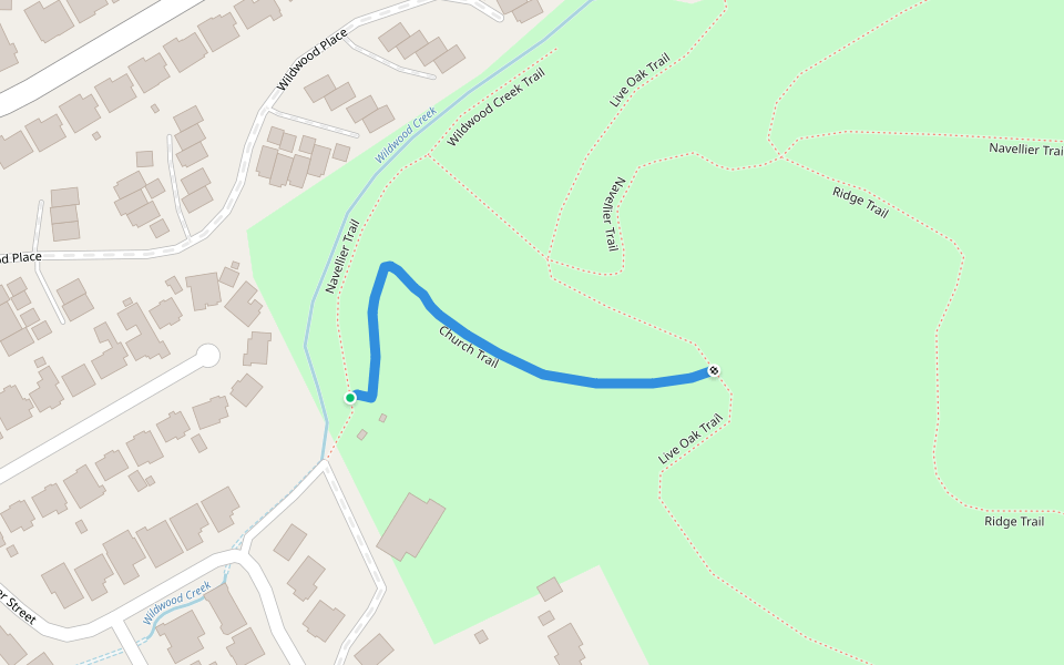 Church Trail walking route map in El Cerrito