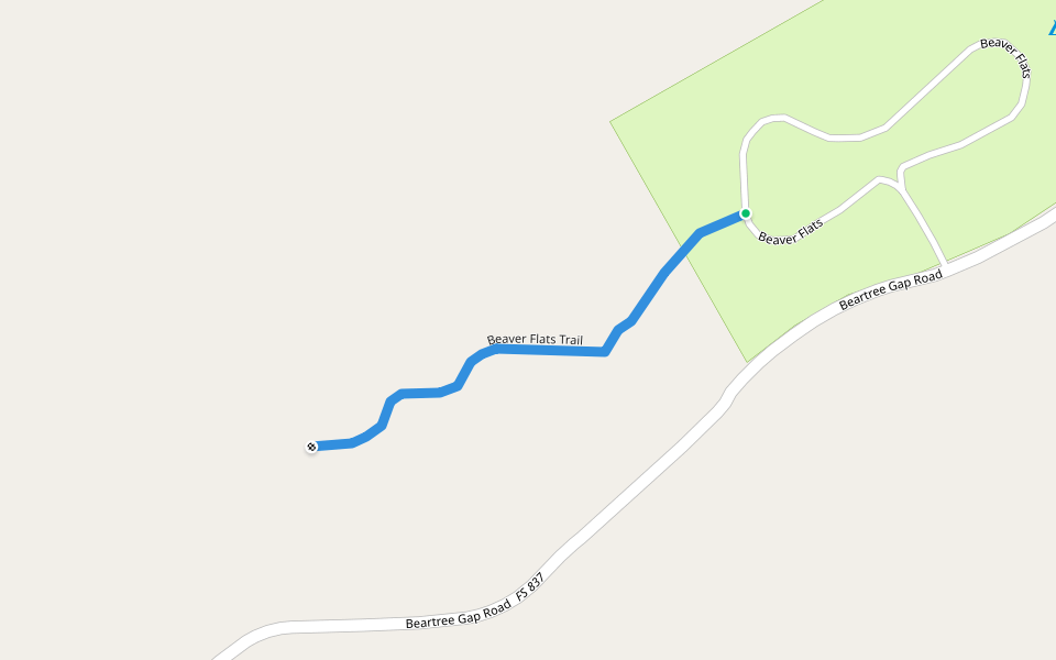 Beaver Flats Trail walking route map in Damascus