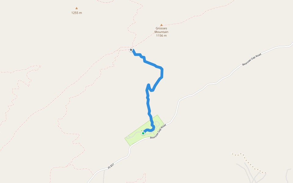 Shaw Gap Trail walking route map in Damascus