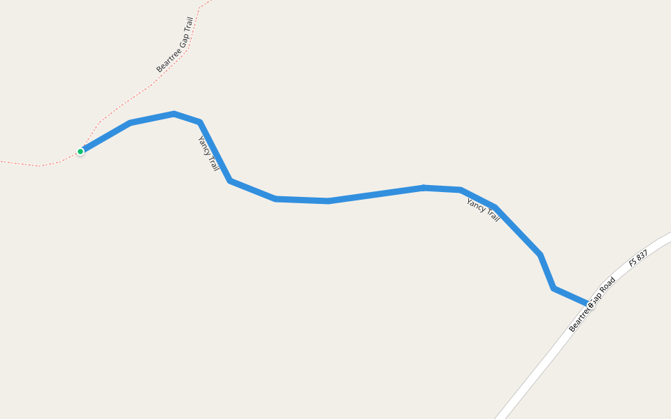 Yancy Trail walking route map in Damascus