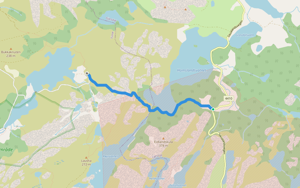 SikvelandsveienTilSkogen walking route map in Ålgård