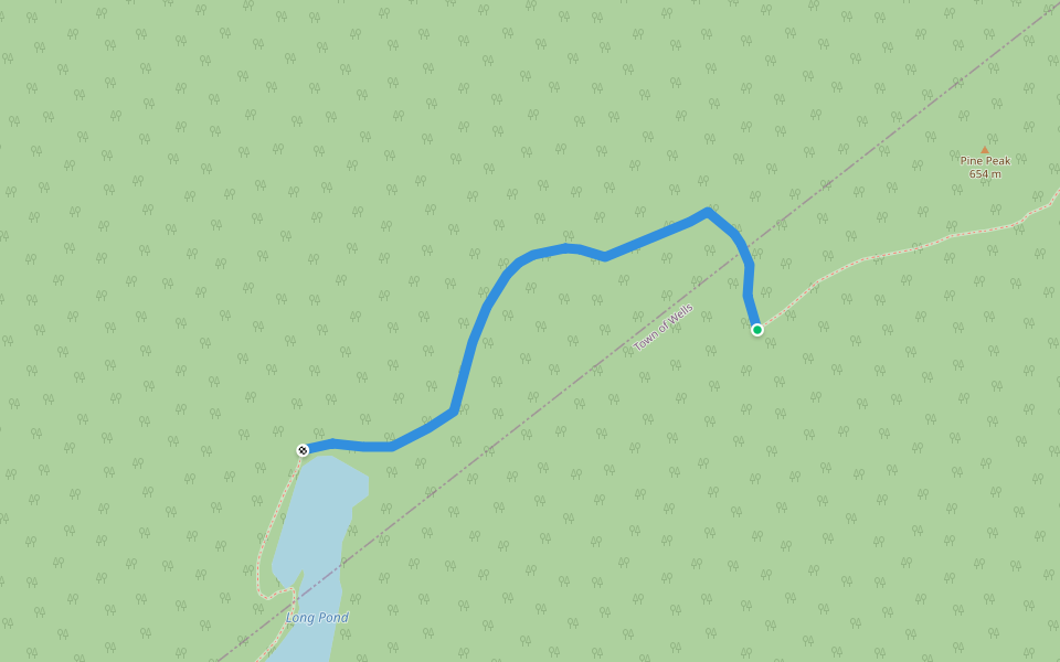 Kunjamuk-Long Pond Trail walking route map in Wells