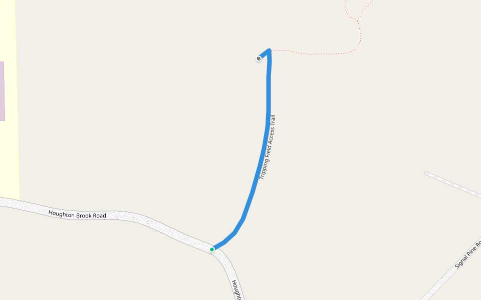 Tripping Field Access Trail walking route map in Putney