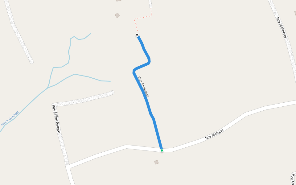 Rue Toussaint walking route map in Masellian