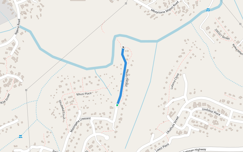 200302 Street walking route map in Pinetown
