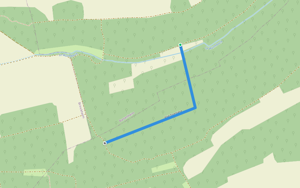 Voie forestiere walking route map in Bartenheim