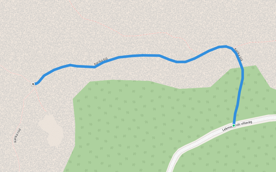 Karika blå walking route map in Särsbacka