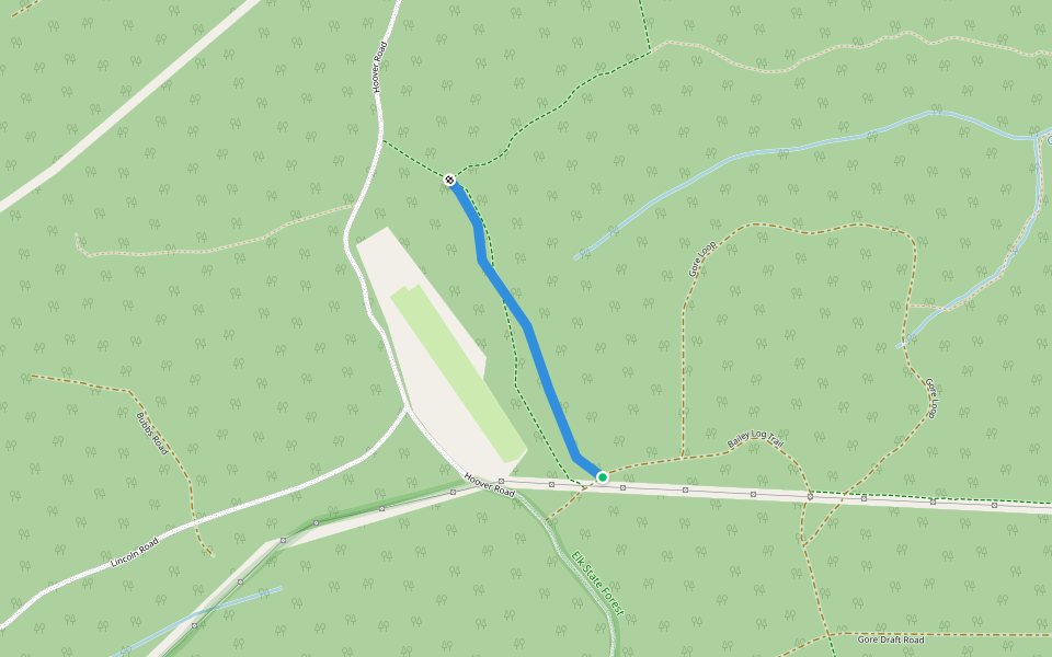 Gore Cut Off Trail walking route map in Driftwood