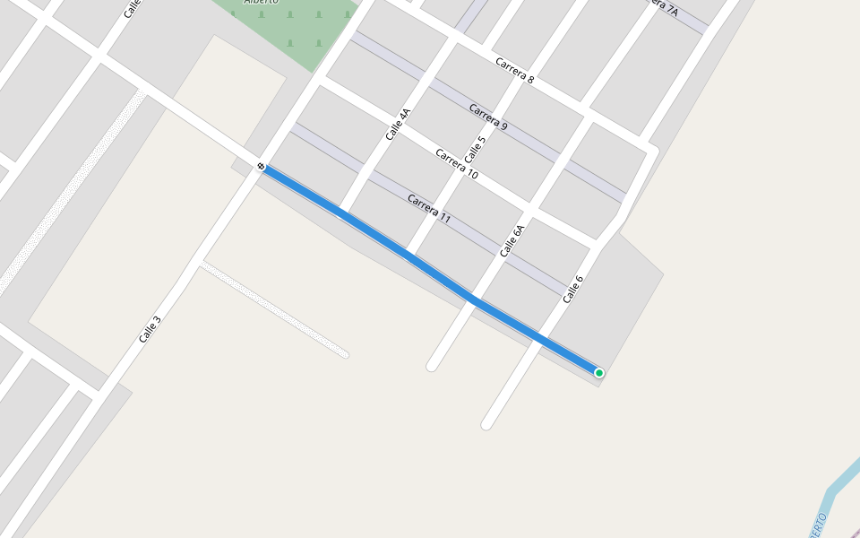 Carrera 12 walking route map in San Alberto