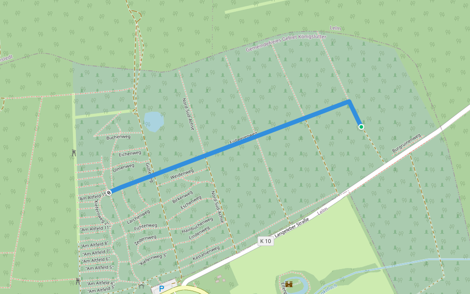 Eisbeerenweg walking route map in Königslutter