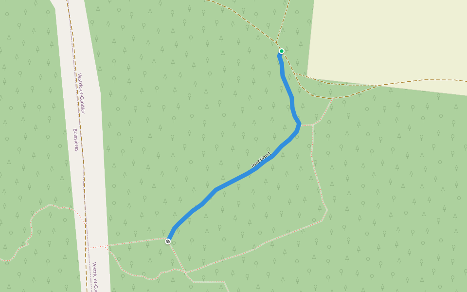 jonction1 walking route map in Vestric-et-Candiac