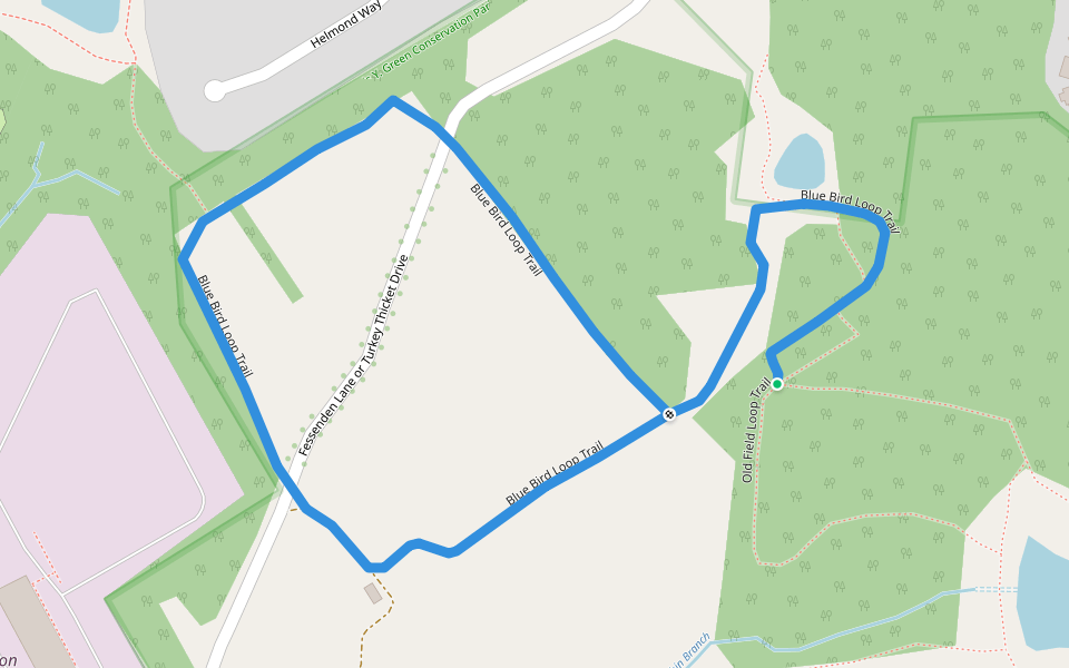 Blue Bird Loop Trail walking route map in Montgomery Village