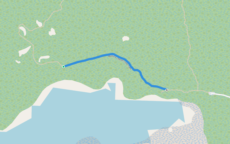 Waituna Lagoon Loop Track walking route map in Kapuka South