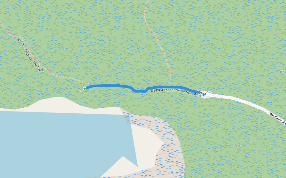 Waituna Lagoon Wheelchair Walk walking route map in Kapuka South