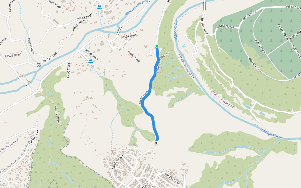 86558 Track walking route map in Ngqungqulu