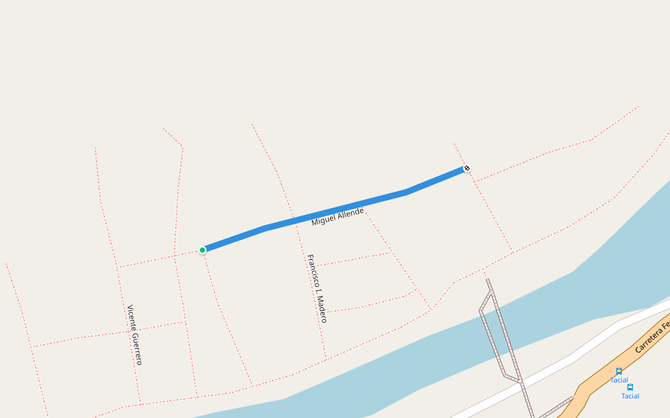 Miguel Allende walking route map in La Fortuna