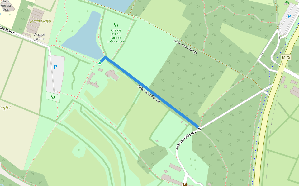 Allée de la Ferme walking route map in Saint-Herblain