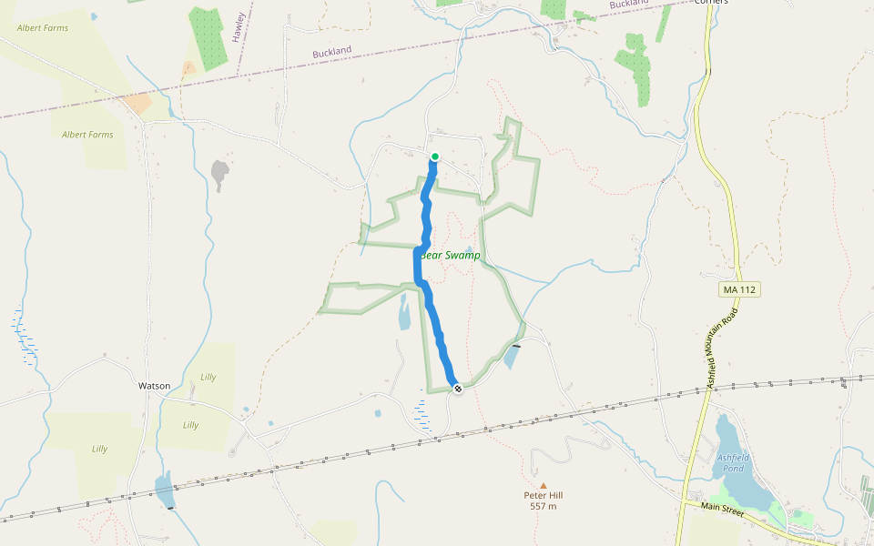 North-South Trail walking route map in Ashfield