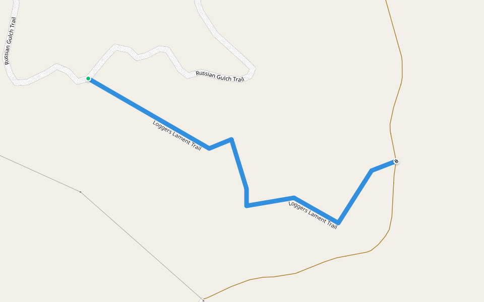 Loggers Lament Trail walking route map in Jenner