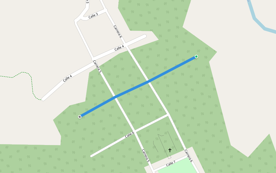 Calle 5 walking route map in El Zulia
