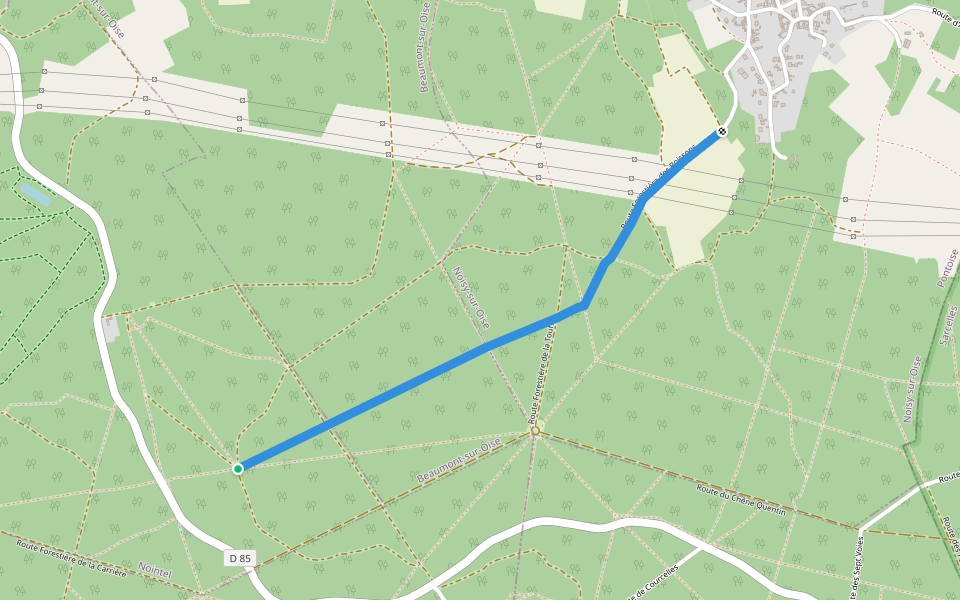 Route Forestière des Poissons walking route map in Nointel