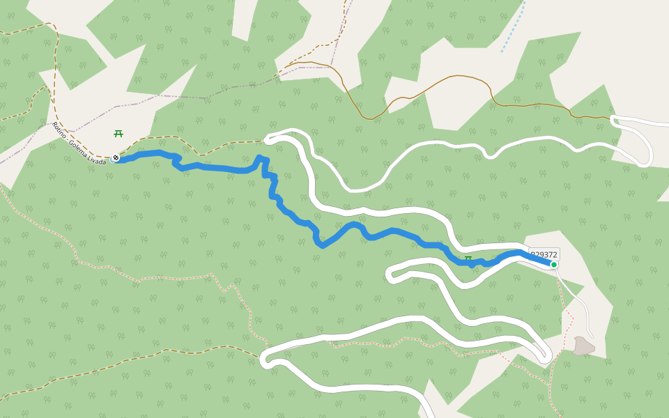 Детско Одмаралиште - Голема Ливада walking route map in Magarevo