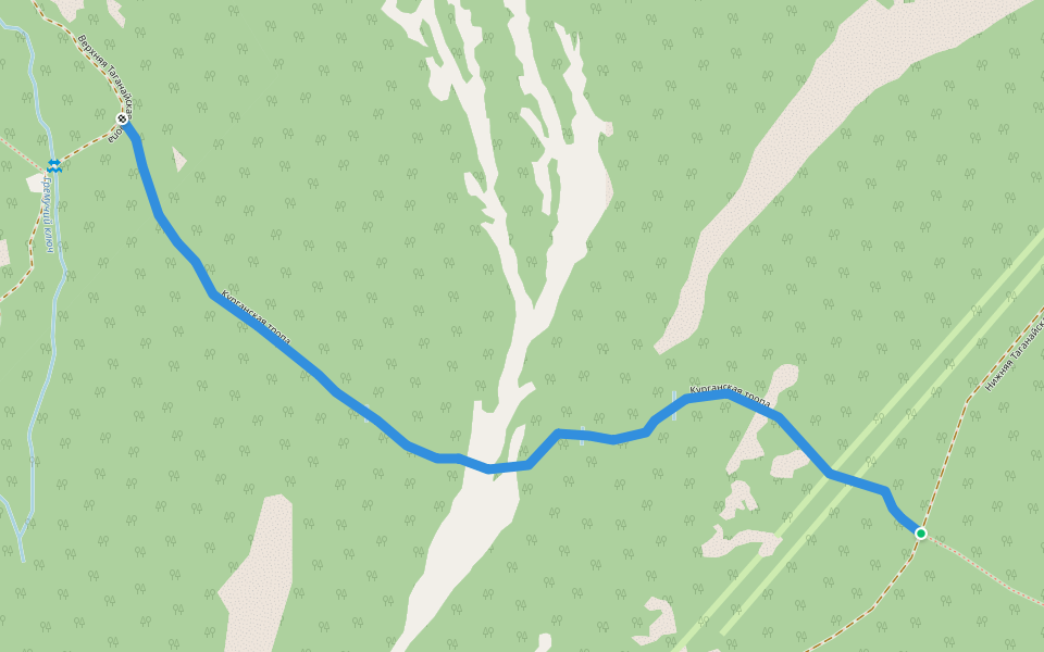 Курганская тропа walking route map in Zlatoust