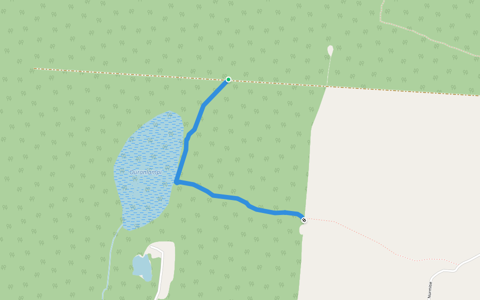Ouranlampi-Kurkipolku walking route map in Alavus