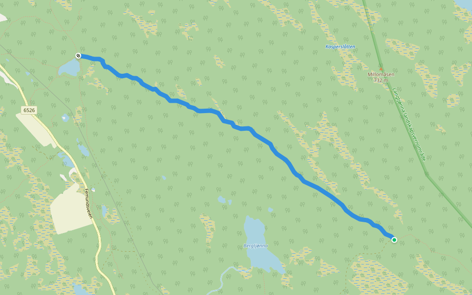 Linnes rute walking route map in Sorvika