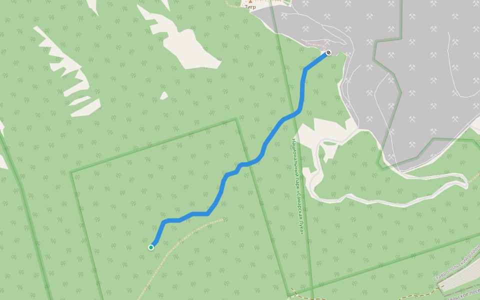 заброшеная дорога walking route map in Zhigulevsk