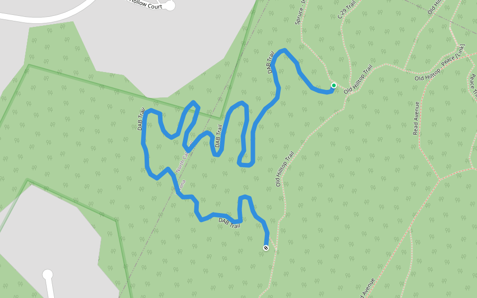 DAB Trail walking route map in Cedar Grove