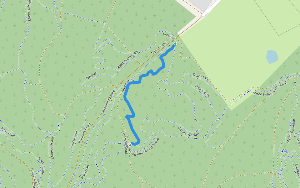 Green army walking route map in Bright