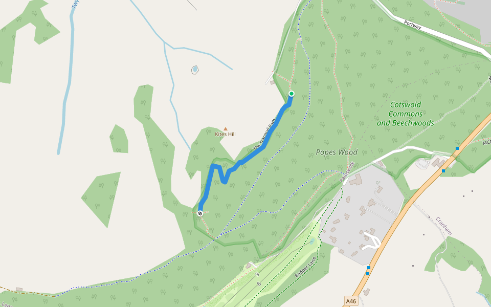The Tranquil Path walking route map in Painswick
