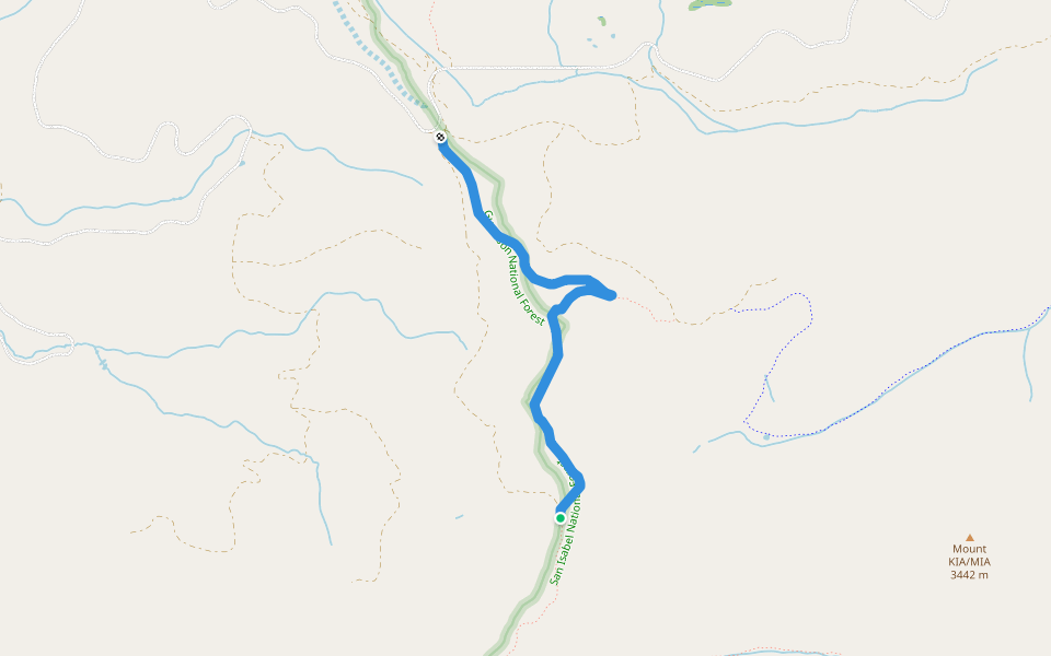 CDNST - Colorado Trail 1776 walking route map in Villa Grove
