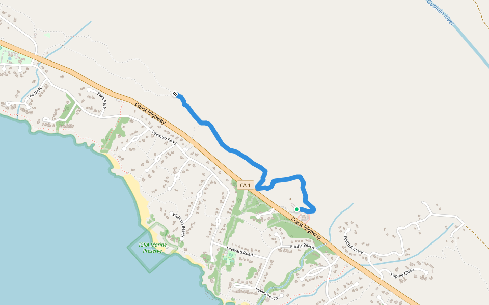 Chapel Trail walking route map in Sea Ranch