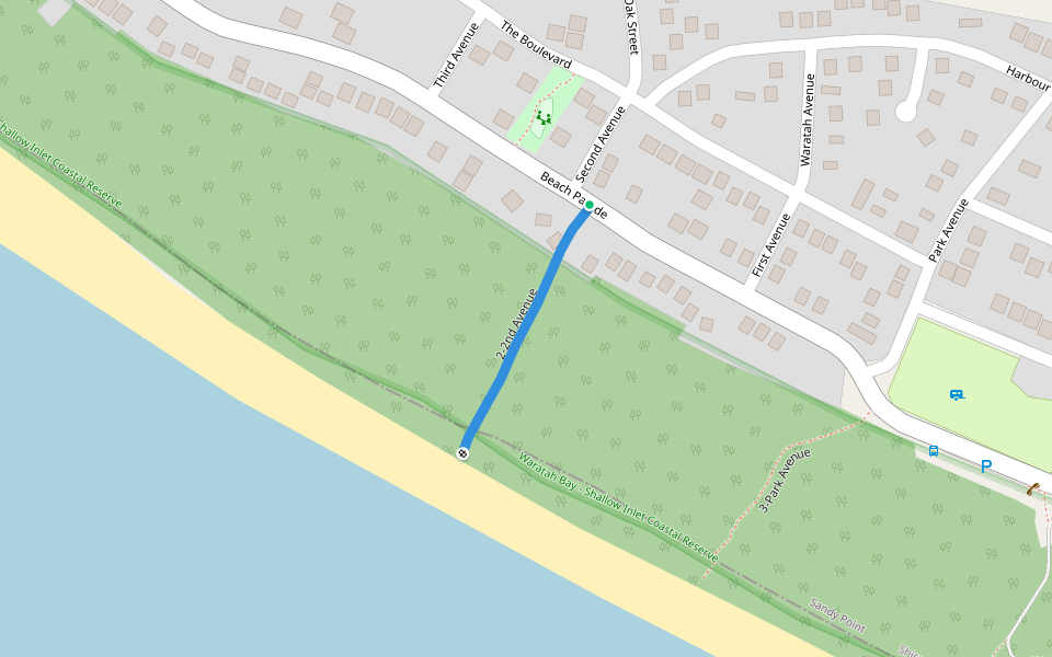 2-2nd Ave walking route map in Sandy Point