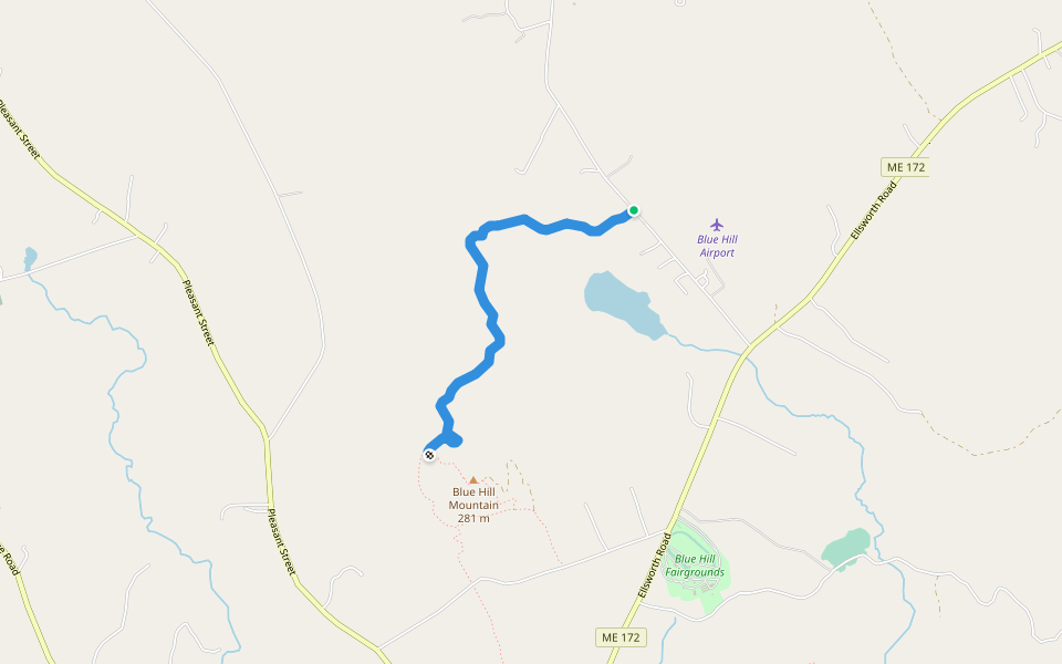 Becton Trail walking route map in Blue Hill